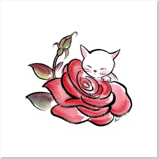 Rose cat Posters and Art